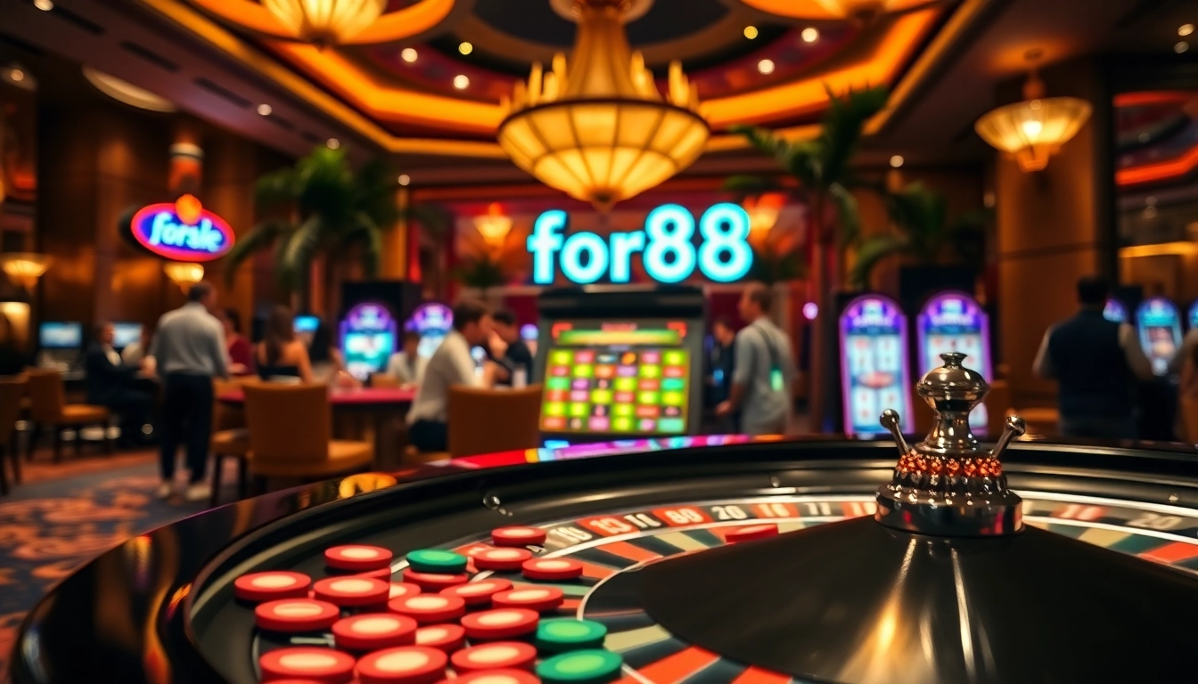 Experience thrilling roulette action at for88 casino with vibrant chips and sleek tables.