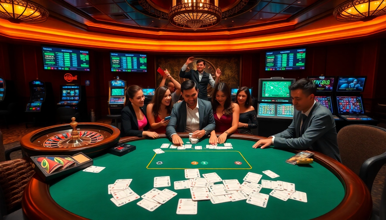 Engage with WW88 đăng nhập at a vibrant casino table showcasing players and excitement.