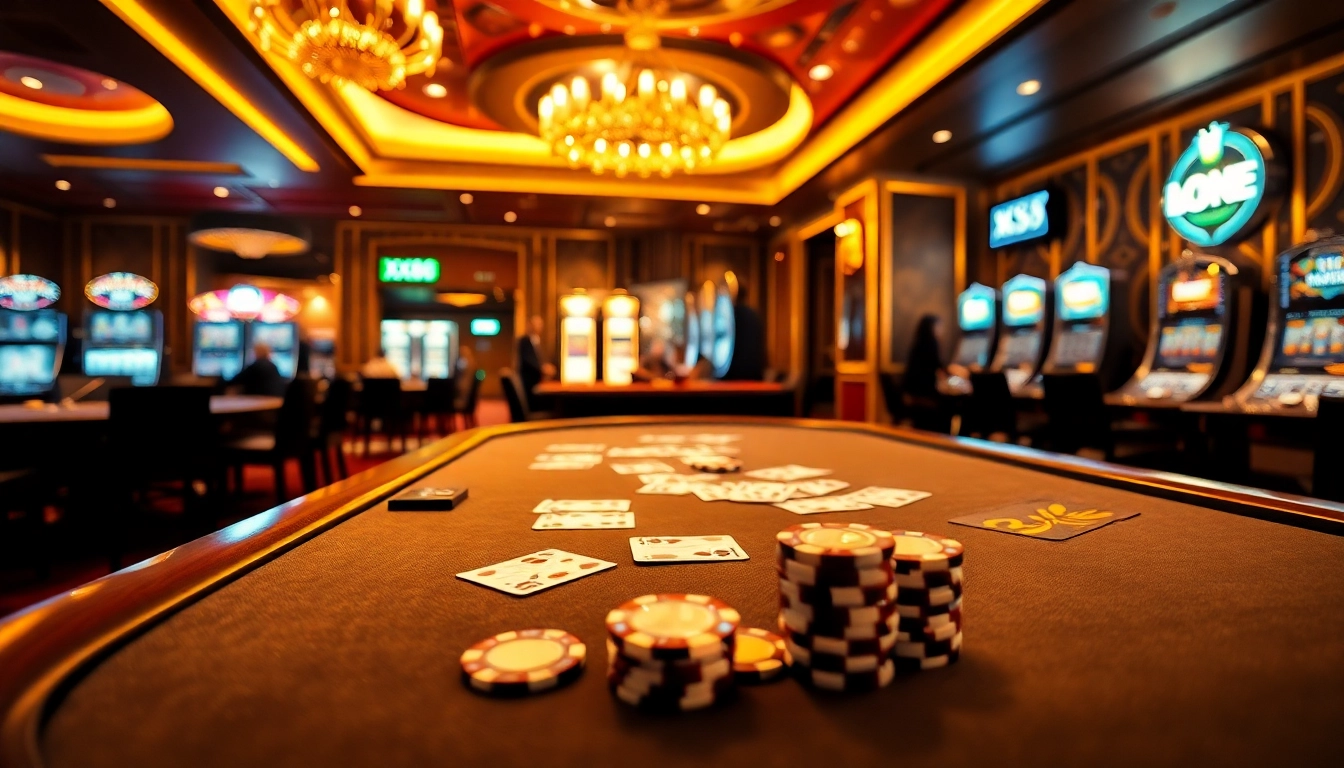 Experience the thrill of gaming at XX88 with elegant casino elements and vibrant action.